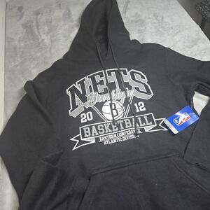 Brooklyn Nets Hoodie Mens Small Black NBA Basketball Pullover Ultra Game NWT